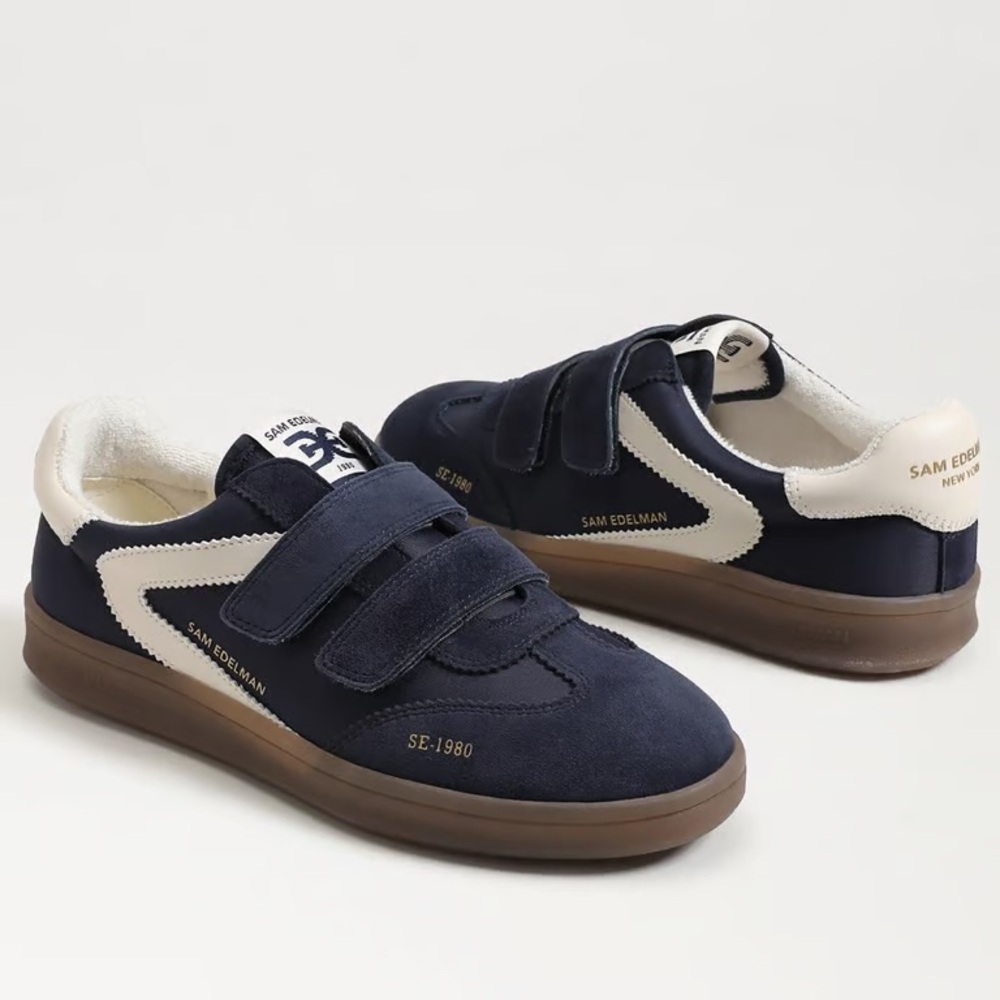 Women’s Sam Edelman Talia Velcro Sneakers in Midnight Blue Size 8.5 EUC